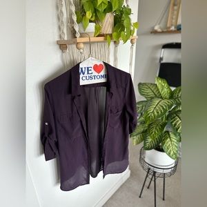 Purple button up blouse